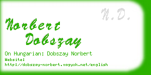 norbert dobszay business card